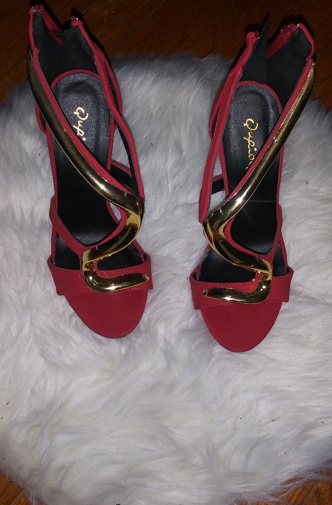 Red and gold heels